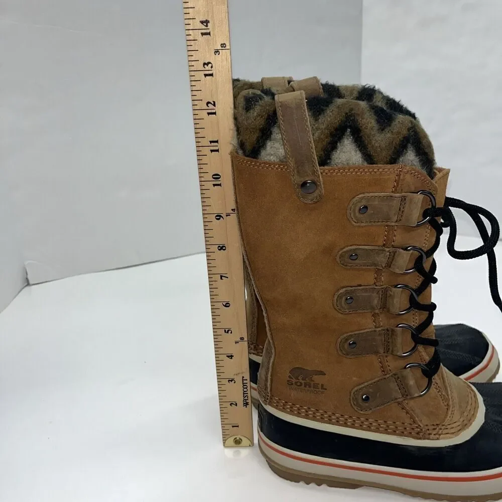 Sorel Womens Joan Of Arctic Knit Elk Waterproof Boots 6 Brown WMN'S NL2142-286